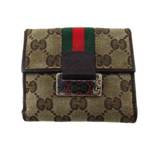 Authenticity guaranteed USED GUCCI  Wallet GG Canvas Beige Canvas x Leather